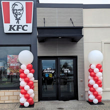 Load image into Gallery viewer, red and white outdoor balloon columns 7ft