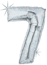 Load image into Gallery viewer, holographic silver megaloon number balloon 7 seven