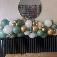 Load image into Gallery viewer, Classy Green and Chrome Gold Themed Organic Garland