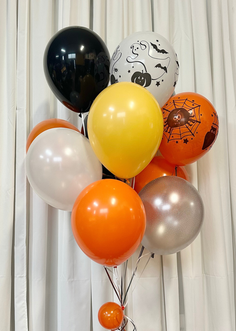 orange yellow white black halloween balloon bouquet15