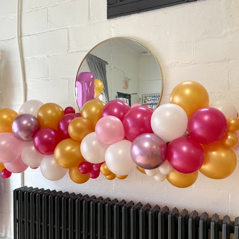 pink purple organic balloon garland in vancouver balloons store13