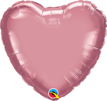 Load image into Gallery viewer, 18" Chrome Mauve Heart Foil Balloon