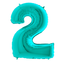 Load image into Gallery viewer, Tiffany Blue 0-9 Megaloon Balloon Numbers