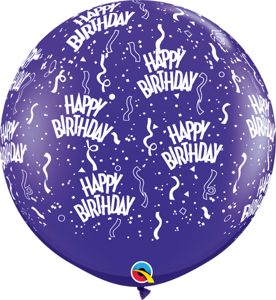 Happy Birthday Print Jewel Color 3 ft. Balloons