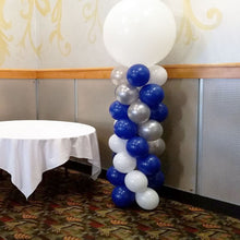 Load image into Gallery viewer, blue and white indoor balloon column