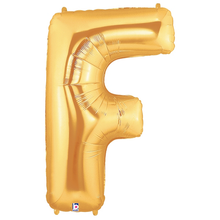 Load image into Gallery viewer, Gold Letter F Foil Balloon Letters