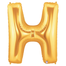 Load image into Gallery viewer, Gold Letter H Foil Balloon Letters