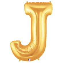 Load image into Gallery viewer, Gold Letter J Foil Balloon Letters