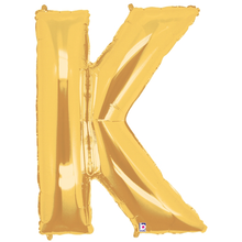 Load image into Gallery viewer, Gold Letter K Foil Balloon Letters