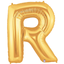 Load image into Gallery viewer, Gold Letter R Foil Balloon Letters