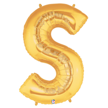 Load image into Gallery viewer, Gold Letter S Foil Balloon Letters