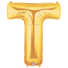 Load image into Gallery viewer, Gold Letter T Foil Balloon Letters