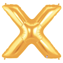 Load image into Gallery viewer, Gold Letter X Foil Balloon-Size 40''