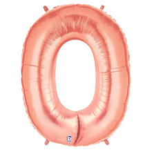 Load image into Gallery viewer, Rose Gold Number 0 Megaloon Balloon Numbers