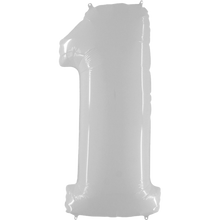 Load image into Gallery viewer, White Number 0-9 Foil Number Balloon