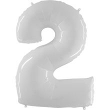 Load image into Gallery viewer, White Number 0-9 Foil Number Balloon