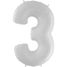 Load image into Gallery viewer, White Number 0-9 Foil Number Balloon