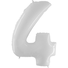 Load image into Gallery viewer, White Number 0-9 Foil Number Balloon