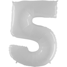 Load image into Gallery viewer, White Number 0-9 Foil Number Balloon