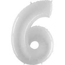 Load image into Gallery viewer, White Number 0-9 Foil Number Balloon