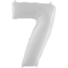 Load image into Gallery viewer, White Number 0-9 Foil Number Balloon