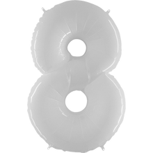 Load image into Gallery viewer, White Number 0-9 Foil Number Balloon