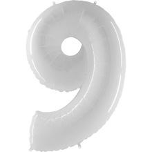 Load image into Gallery viewer, White Number 0-9 Foil Number Balloon