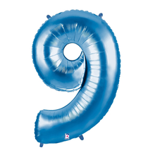Load image into Gallery viewer, Blue Number 0-9 Megaloon Balloon Numbers