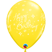 Load image into Gallery viewer, Happy Birthday Elegant Sparkles & Swirls 11" Balloons