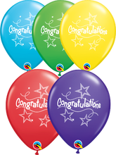 Load image into Gallery viewer, Congratulations Star Streamers 11" Balloons