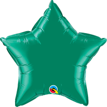 Load image into Gallery viewer, emerald green star foil balloon 20 inch