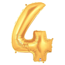 Load image into Gallery viewer, Gold Number 0-9 Foil Number Balloons
