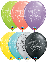 Load image into Gallery viewer, Happy Birthday Elegant Sparkles & Swirls 11" Balloons