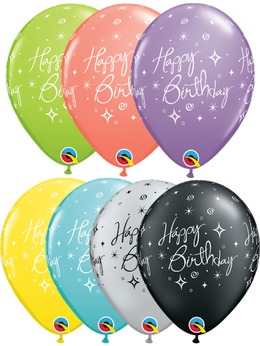 Happy Birthday Elegant Sparkles & Swirls 11