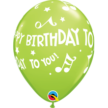 Load image into Gallery viewer, Happy Birthday To You Music Notes 11" Balloons