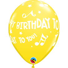Load image into Gallery viewer, Happy Birthday To You Music Notes 11" Balloons