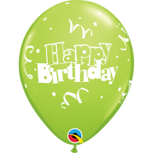 Load image into Gallery viewer, Happy Birthday Streamers & Stars 11" Balloons