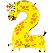 Load image into Gallery viewer, Number 0-9 Party Animal Zooloons Megaloon Balloon Numbers