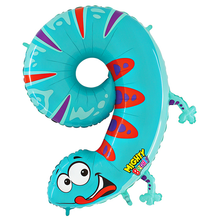 Load image into Gallery viewer, Number 0-9 Party Animal Zooloons Megaloon Balloon Numbers