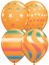 Load image into Gallery viewer, Assorted Sprays Orange 11" Balloons