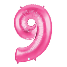 Load image into Gallery viewer, Pink Number 0-9 Megaloon Balloon Numbers