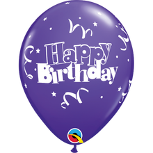 Load image into Gallery viewer, Happy Birthday Streamers & Stars 11" Balloons