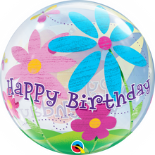 Load image into Gallery viewer, Birthday Funky Flowers Bubble Balloon
