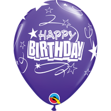 Load image into Gallery viewer, Happy Birthday Loops & Stars 11" Balloons