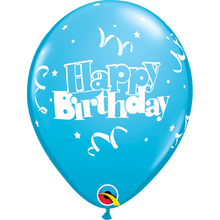 Load image into Gallery viewer, Happy Birthday Streamers & Stars 11" Balloons