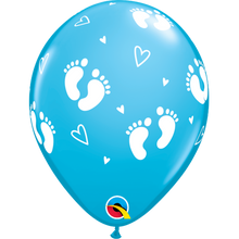 Load image into Gallery viewer, Baby Footprints &amp; Hearts Fashion 11&quot; Balloons
