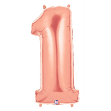 Load image into Gallery viewer, Rose Gold Number 0-9 Megaloon Balloon Numbers