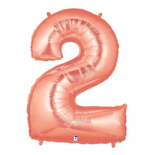 Load image into Gallery viewer, Rose Gold Number 0-9 Megaloon Balloon Numbers
