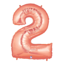 Load image into Gallery viewer, Rose Gold Number 0-9 Megaloon Balloon Numbers