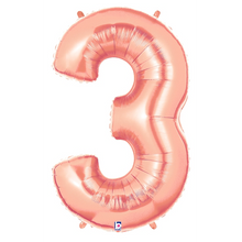 Load image into Gallery viewer, Rose Gold Number 0-9 Megaloon Balloon Numbers
